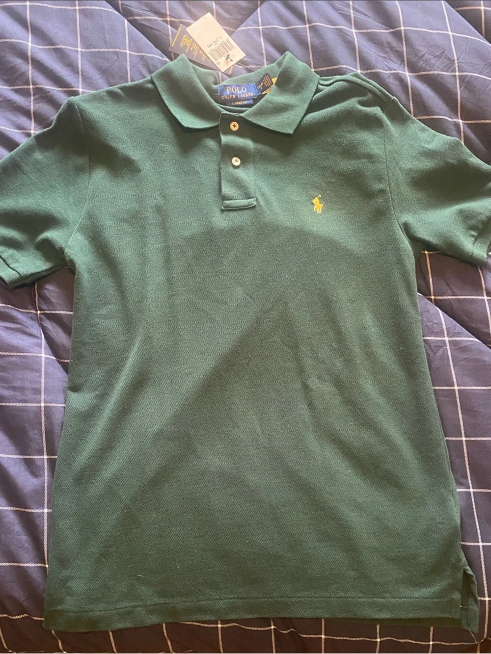 Ralph Lauren Green Polo Shirt with Yellow Pony